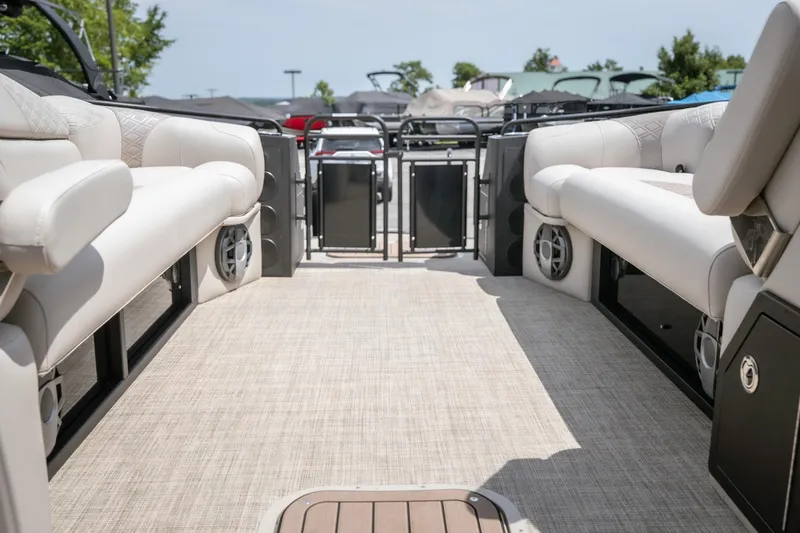 Slide: The Image of Luxurious interior of 2026 JC Sporttoon 26TT pontoon boat with plush seating. - 21