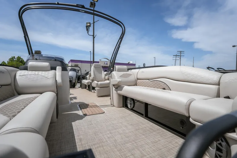 Slide: The Image of Luxurious interior of 2026 JC Sporttoon 26TT pontoon boat with plush seating. - 24
