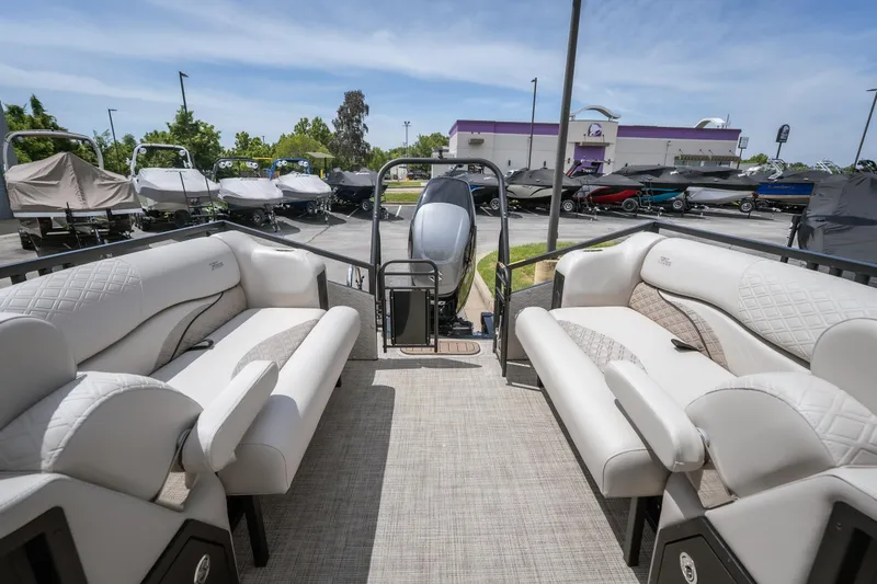 Slide: The Image of Luxurious interior of 2026 JC Sporttoon 26TT pontoon boat with plush seating. - 28