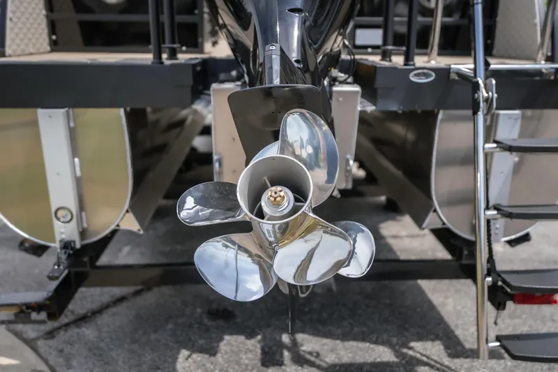 Slide: The Image of Propeller of 2026 JC Sporttoon 26TT boat, showcasing sleek design and metallic finish. - 34
