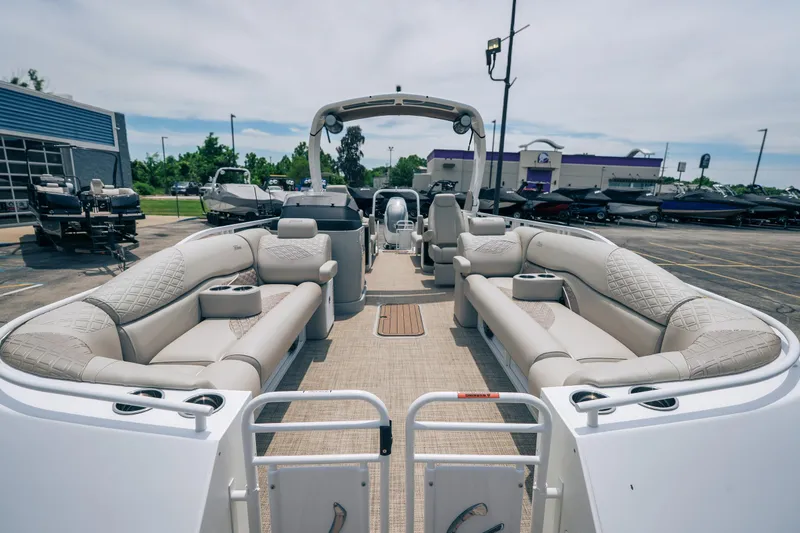 Slide: The Image of Luxurious 2026 JC Sporttoon 26TT pontoon boat with spacious seating and modern design. - 19