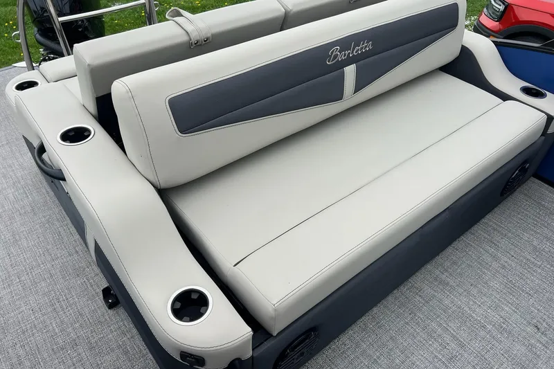Slide: The Image of 2023 Barletta C22 boat seat with cup holders and sleek design. - 23