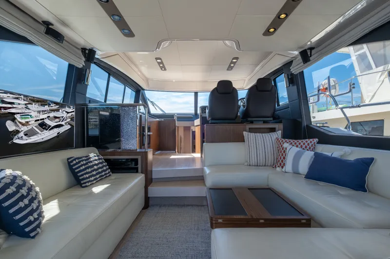 Slide: The Image of Luxurious interior of a 2018 Azimut 50 Fly yacht. - 35