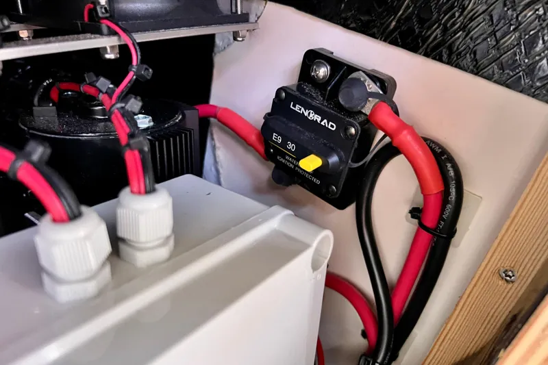 Slide: The Image of Electrical wiring and components inside a 2016 Hanse 455 yacht. - 193