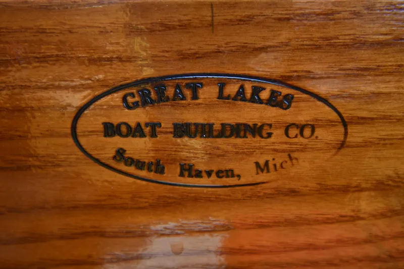 Slide: The Image of Great Lakes Boat Building Co. logo on 2003 Great Lakes 16 Skiff, South Haven, Michigan. - 22