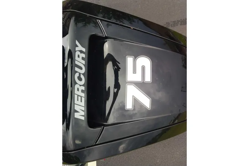 Slide: The Image of Mercury 75 horsepower engine on a 2026 Sun Tracker Bass Buggy 18 DLX boat. - 8