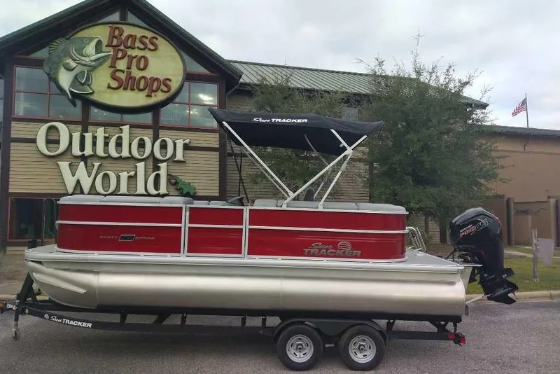 Slide: The Image of 2026 Sun Tracker Party Barge 20 DLX pontoon boat at Bass Pro Shops Outdoor World. - 5