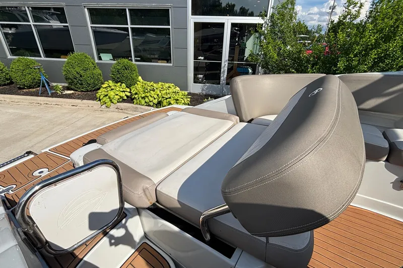 Slide: The Image of 2020 Crownline 290 SS boat with sleek seating and modern design. - 57