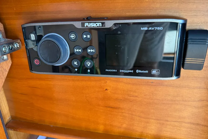 Slide: The Image of Fusion MS-AV750 audio system on 2017 Sabre 38 Salon Express yacht. - 49