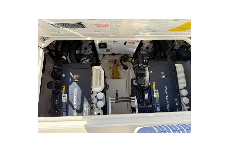 Slide: The Image of Engine compartment of 2017 Sabre 38 Salon Express with Volvo Penta engines. - 74