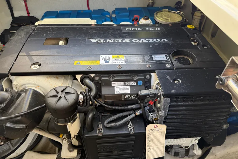 Slide: The Image of Engine compartment of a 2017 Sabre 38 Salon Express with Volvo Penta IPS 400. - 76