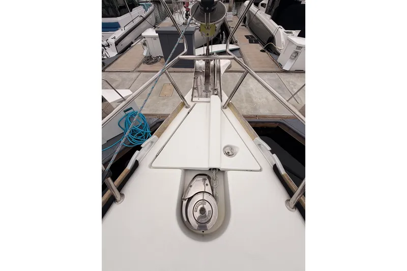 Slide: The Image of Bow view of 2014 Jeanneau Sun Odyssey 50 DS yacht at dock. - 18