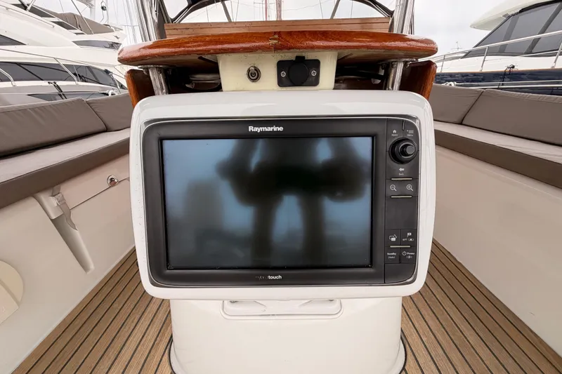 Slide: The Image of Raymarine navigation system on 2014 Jeanneau Sun Odyssey 50 DS yacht deck. - 37