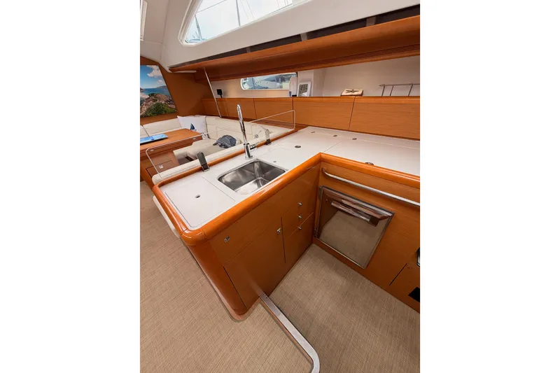 Slide: The Image of Luxurious kitchen interior of 2014 Jeanneau Sun Odyssey 50 DS yacht. - 44