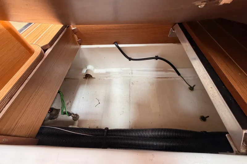 Slide: The Image of Interior view of 2014 Jeanneau Sun Odyssey 50 DS yacht's storage compartment. - 78