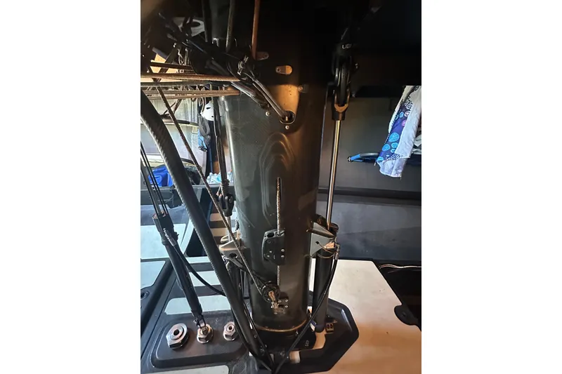 Slide: The Image of Interior view of a 2018 Botin 56 yacht, showcasing rigging and structural components. - 33
