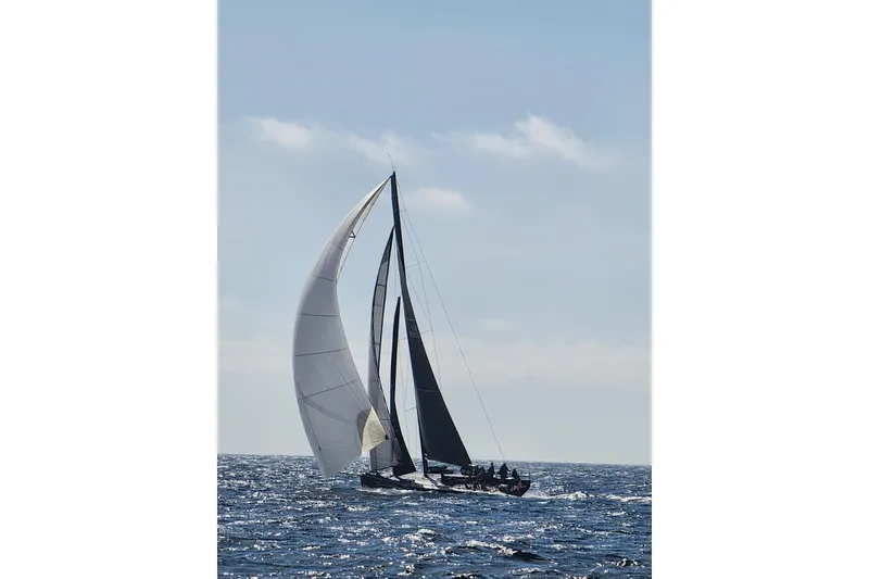 Slide: The Image of Sailing yacht Botin 56 from 2018 gliding on open sea under clear skies. - 6