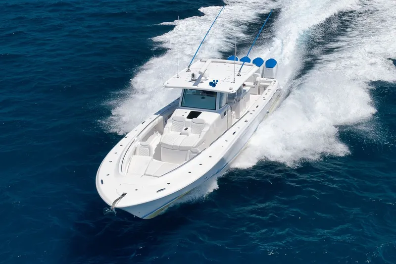 Slide: The Image of 2023 HCB 53 Suenos boat cruising on open sea. - 23
