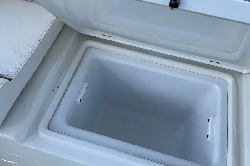Slide: The Image of Open storage compartment on 2019 Sea Hunt Ultra 255 SE boat. - 33