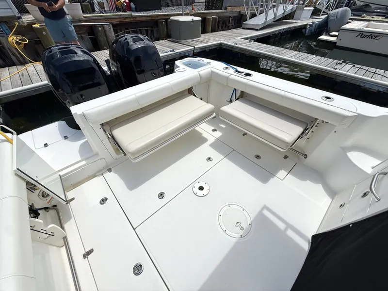Slide: The Image of 2016 Boston Whaler 285 Conquest with foldable rear seats. - 12