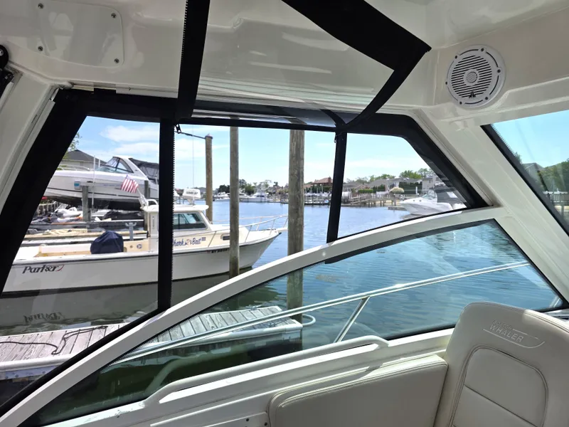 Slide: The Image of Interior view of 2016 Boston Whaler 285 Conquest in harbor. - 31