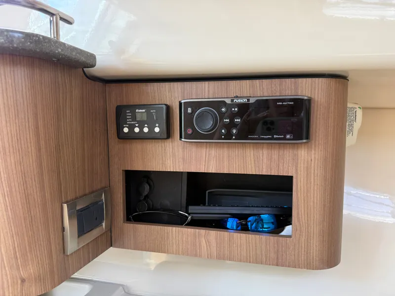 Slide: The Image of Interior of 2016 Boston Whaler 285 Conquest with control panel. - 38