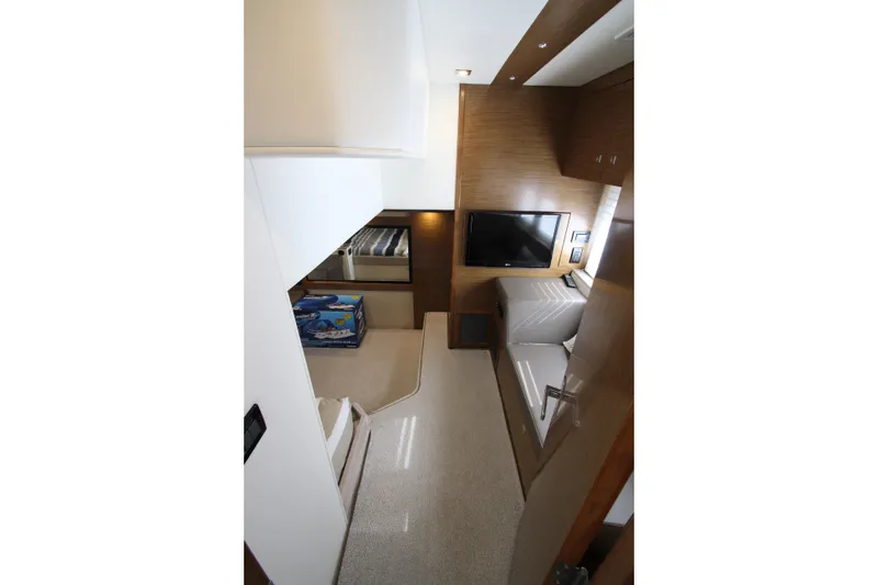 Slide: The Image of Interior of 2014 Cruisers Yachts 45 Cantius with modern seating and TV. - 55