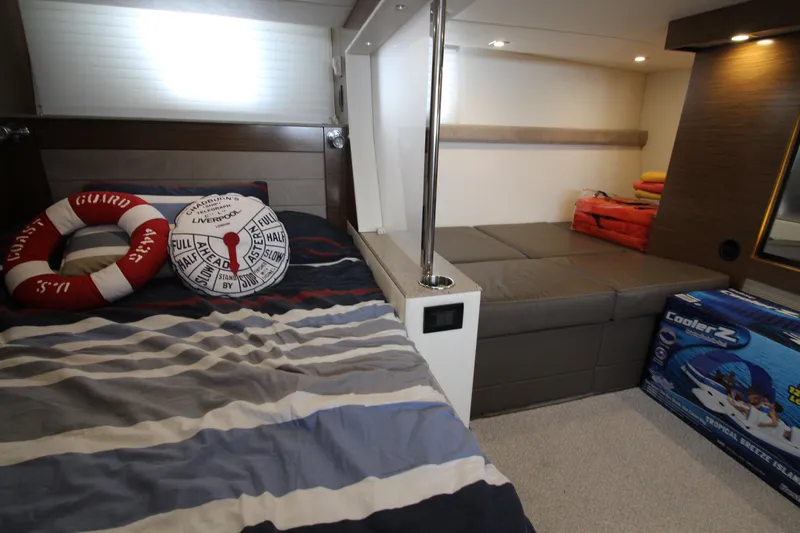 Slide: The Image of Luxurious interior cabin of 2014 Cruisers Yachts 45 Cantius with nautical decor. - 67