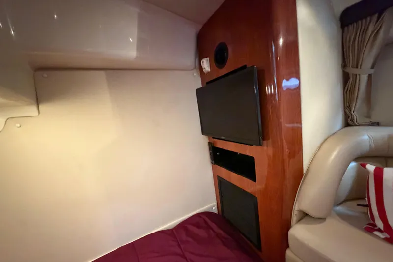 Slide: The Image of Interior of 2007 Monterey 350 Sport Yacht with TV and seating area. - 38