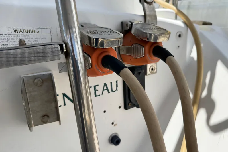 Slide: The Image of Close-up of electrical connections on a 1997 Beneteau Oceanis 461 sailboat. - 36