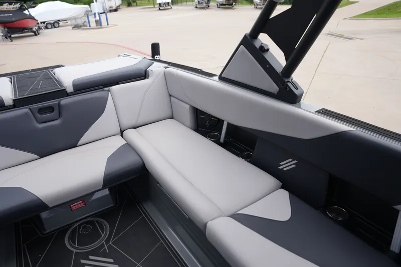 Slide: The Image of Interior of ATX 24 Type-S boat, gray upholstery, 2021 model. - 28