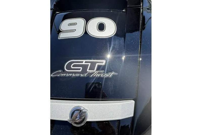 Slide: The Image of Tracker Pro Guide V-16 SC 2026 boat engine with '90 CT Command Thrust' branding. - 7