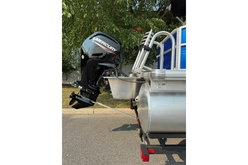 Slide: The Image of 2026 Sun Tracker Party Barge 20 DLX with Mercury outboard motor. - 2
