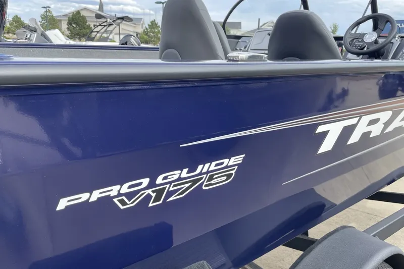 The Image of 2026 Tracker Pro Guide V-175 WT boat, blue exterior, close-up view. - 0