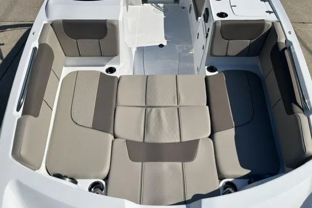 Slide: The Image of 2026 Tahoe 2150 boat interior with spacious seating and modern design. - 1