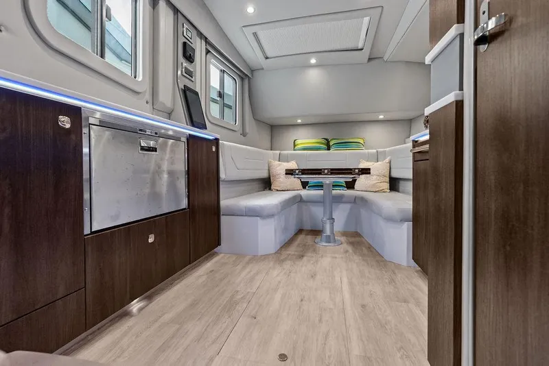 Slide: The Image of Luxurious interior of 2023 Formula 430 Super Sport Crossover with modern seating and sleek design. - 16