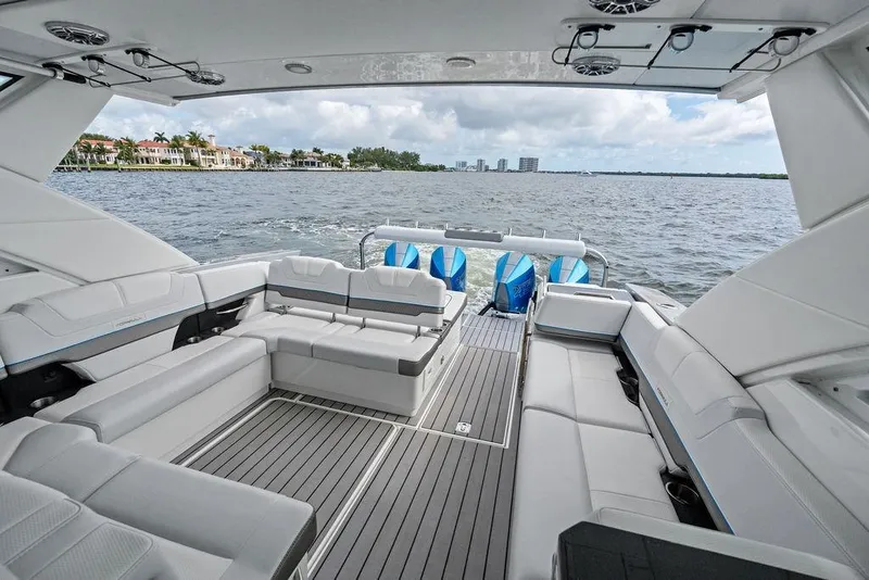 Slide: The Image of Luxurious interior of 2023 Formula 430 Super Sport Crossover yacht on open water. - 36