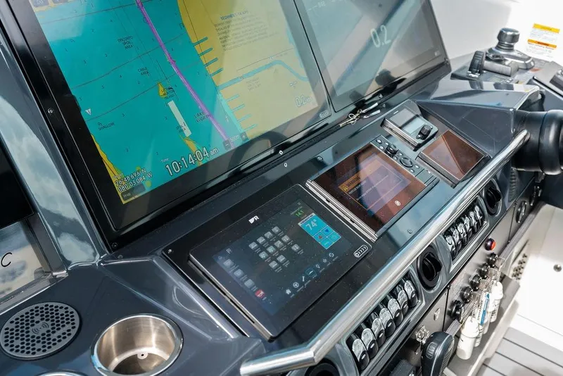 Slide: The Image of Control panel of 2023 Formula 430 Super Sport Crossover with navigation screens and controls. - 41
