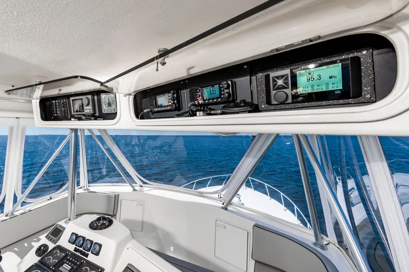 Slide: The Image of Interior view of Ocean 48 SuperSport 2000 with control console. - 18