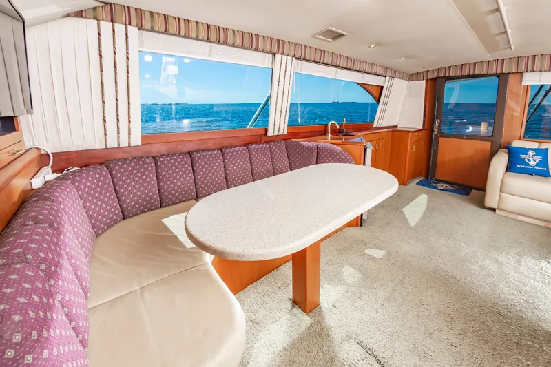 Slide: The Image of Interior of 2000 Ocean 48 SuperSport yacht with ocean view. - 30
