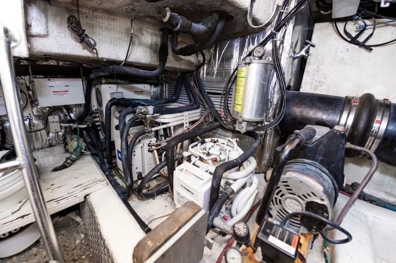 Slide: The Image of Engine room of Ocean 48 SuperSport yacht, year 2000. - 43