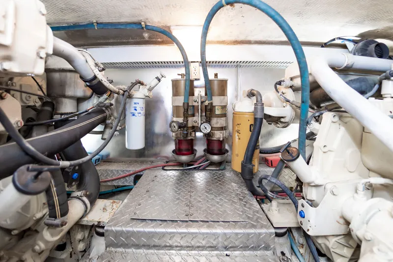Slide: The Image of Engine room of Ocean 48 SuperSport yacht, year 2000. - 49