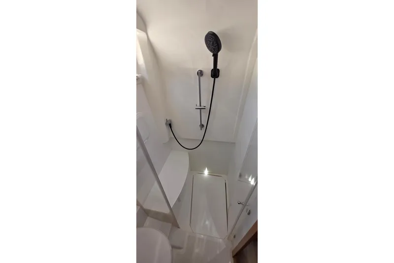 Slide: The Image of Modern shower area in 2023 Greenline 40 yacht bathroom. - 42