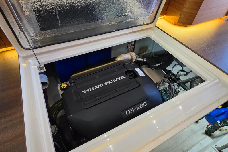 Slide: The Image of Volvo Penta D3-220 engine in 2023 Greenline 40 yacht, showcasing advanced marine engineering. - 43