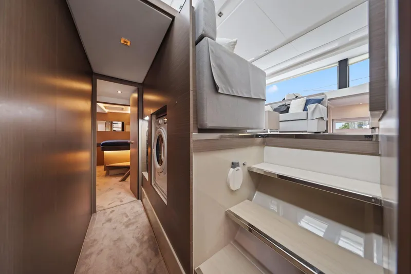 Slide: The Image of Interior of 2025 Leopard 53 Powercat yacht, featuring modern design and luxurious amenities. - 26