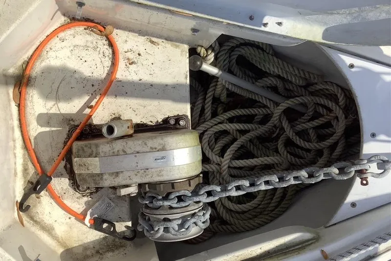 Slide: The Image of Anchor chain and rope in Jeanneau Sun Odyssey 36.2 sailboat, 1997 model. - 30