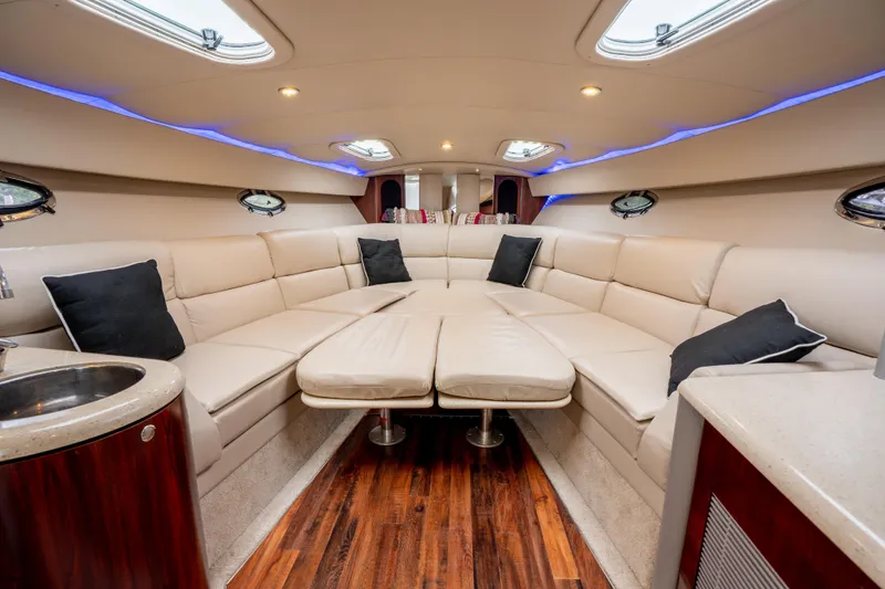 Slide: The Image of Luxurious interior of a 2006 Formula 400 Super Sport yacht with plush seating and modern design. - 21