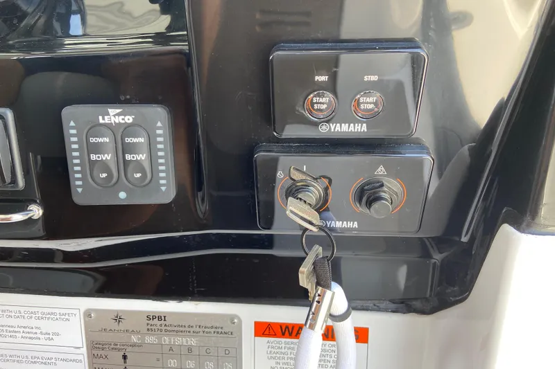 Slide: The Image of Control panel of 2024 Jeanneau NC Weekender 895 Series 2 with Yamaha engine controls. - 18