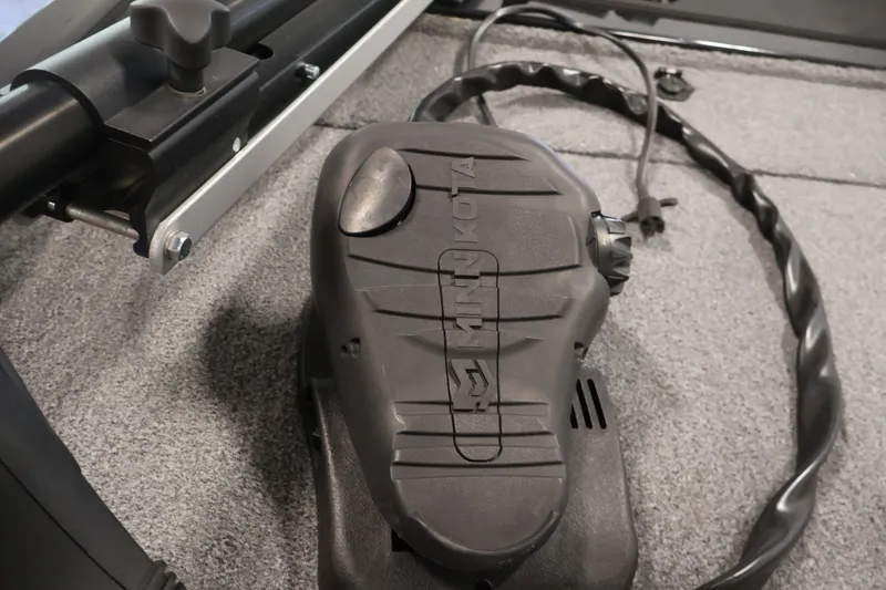 Slide: The Image of 2024 Tracker Pro 170 boat with Minn Kota trolling motor detail. - 14