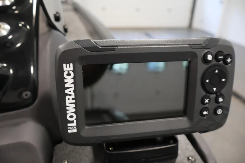 Slide: The Image of Lowrance fish finder on 2024 Tracker Pro 170 boat dashboard. - 25